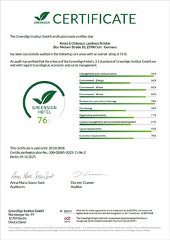 GreenSign_Certificate_Relais-and-Chateaux-Landhaus-Stricker_en.pdf GreenSign Certificate Landhaus Stricker